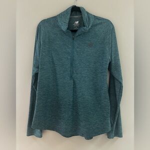 New Balance Blue Heather Quarter-Zip Top